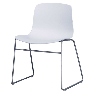 About a Chair 08, vit/rostfritt stål
