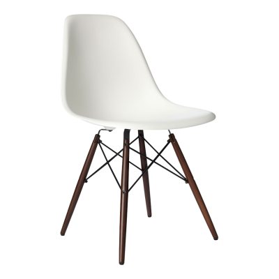 Eames Chair, DSW bruna träben, vit