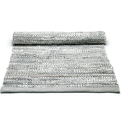 Leather matta med kant 75x300, ljusgrå