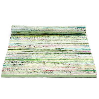 Cotton matta med kant 170x240, grönmix