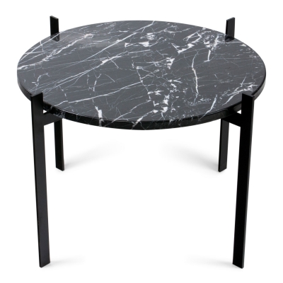 Single Deck bord, svart marmor/svart