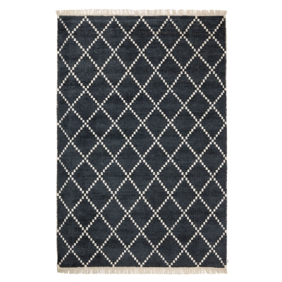 Kochin Bambu/Silke matta 180x270, svart/offwhite
