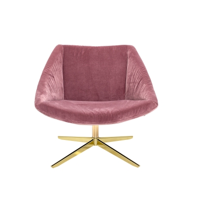 Elegant loungestol, rosa/guld