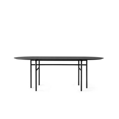 Snaregade matbord ovalt, svart/svart ekfanr
