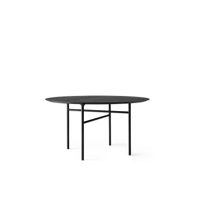 Snaregade matbord Ø138, svart/svart ekfanr