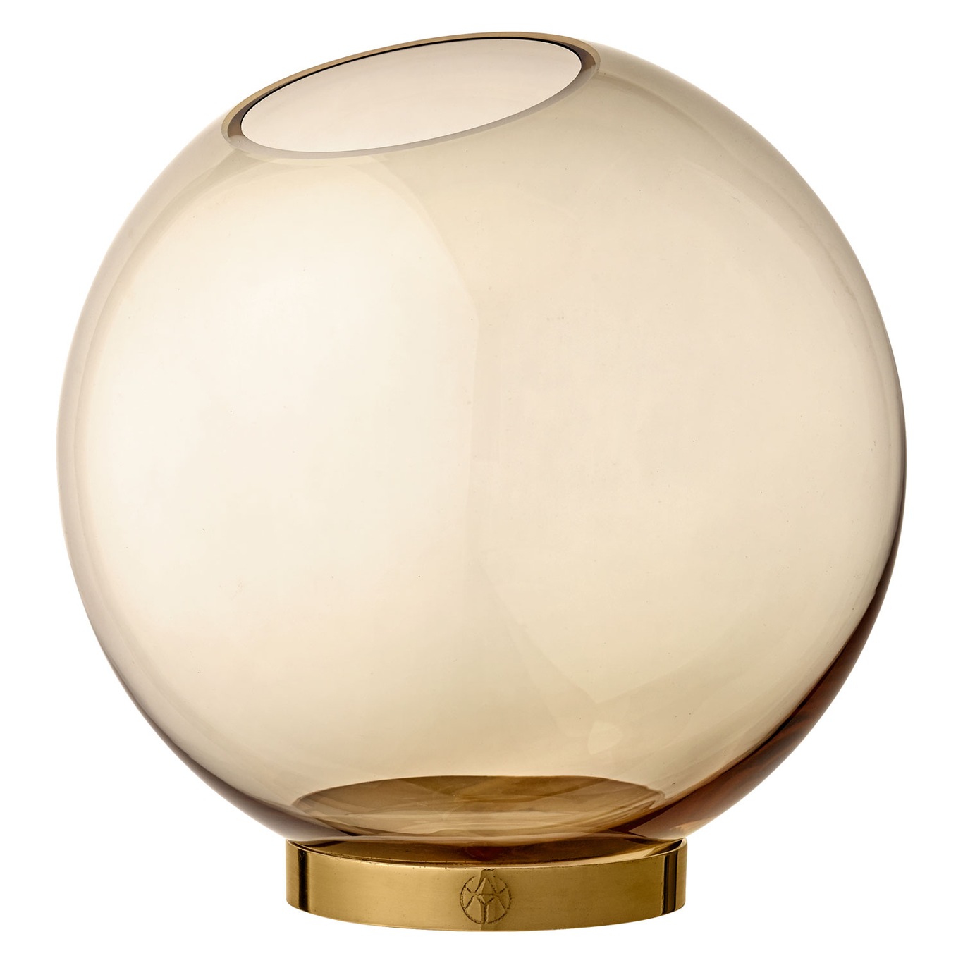 Globe Vas Ø21 cm, Amber/Mässing