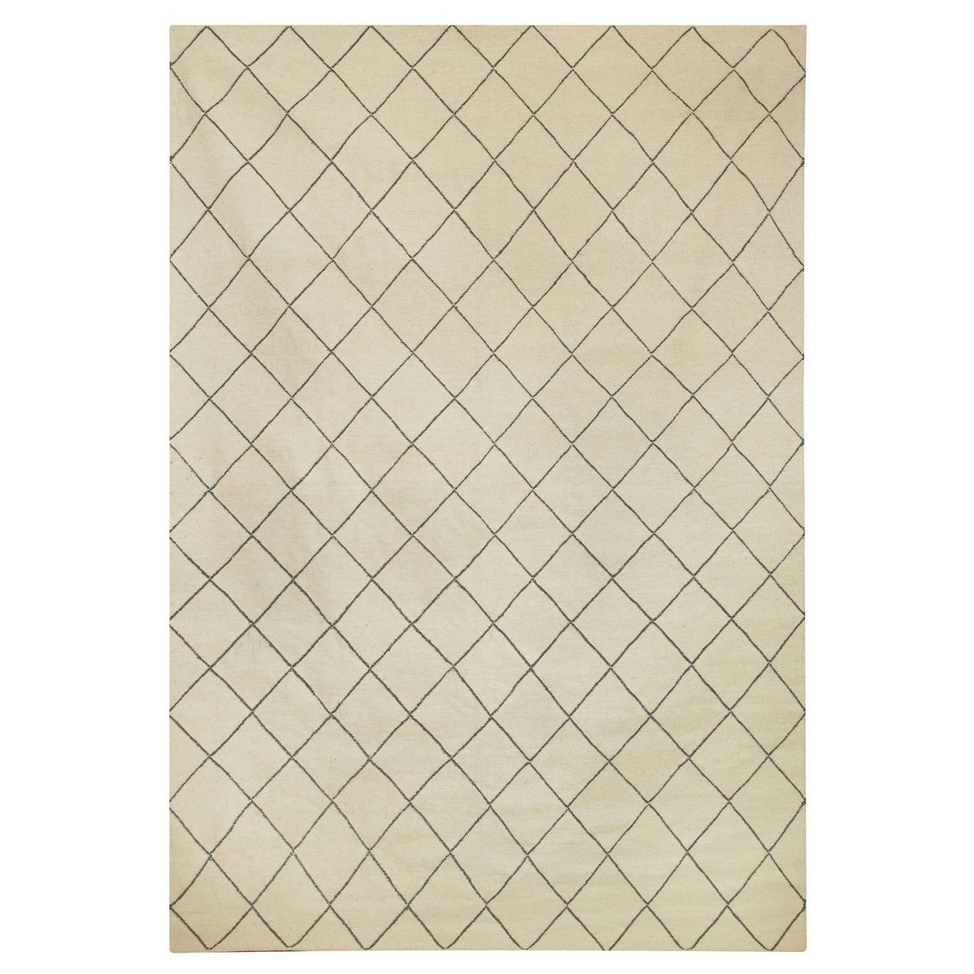 Dhurry Wool Diamond Matta 230x336 cm, Off White/Grey
