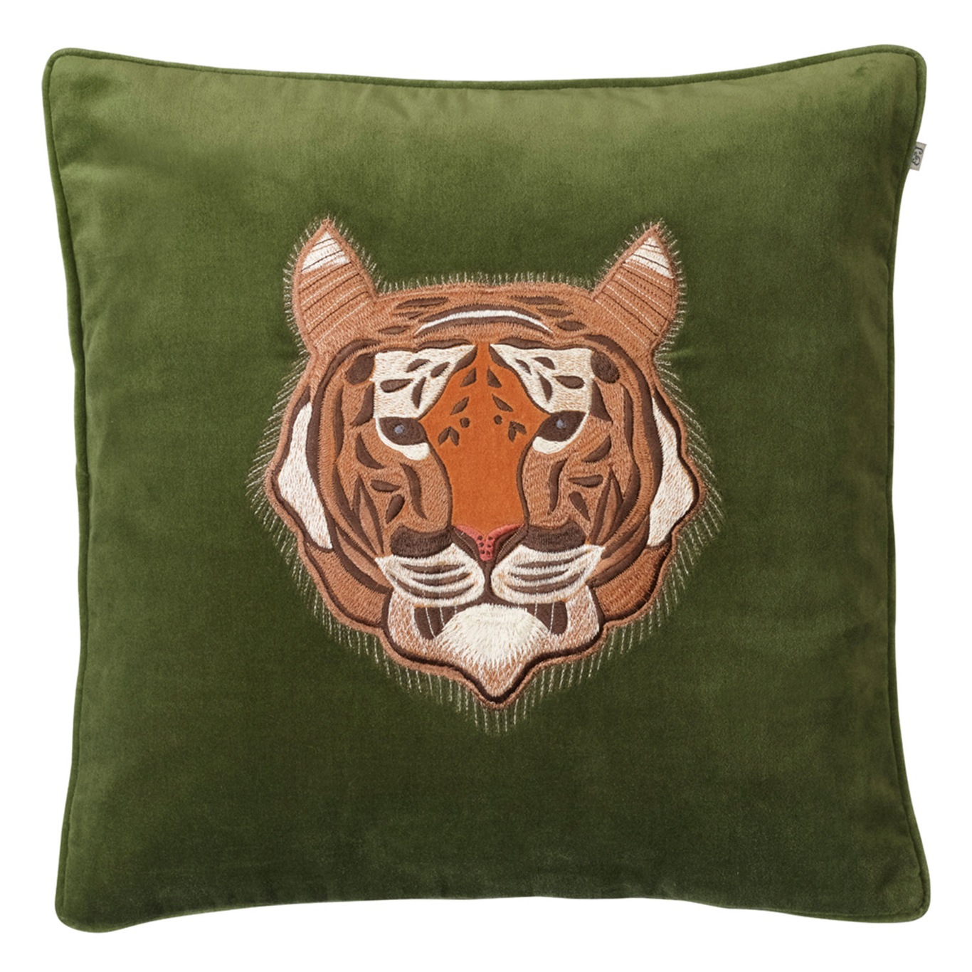 Embroidered Tiger Velvet Kuddfodral 50x50 cm