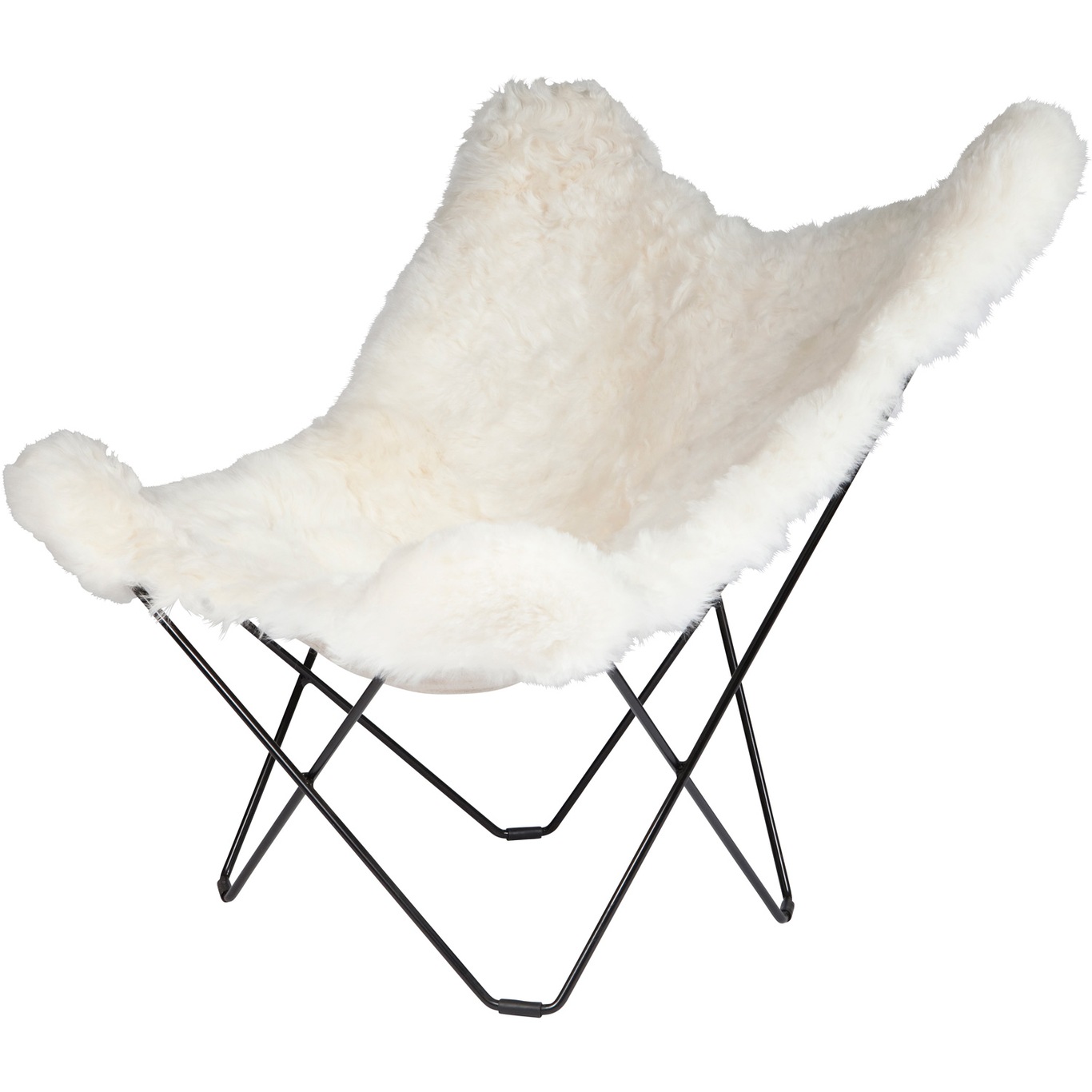 Iceland Mariposa Butterfly Chair, Shorn White/Black