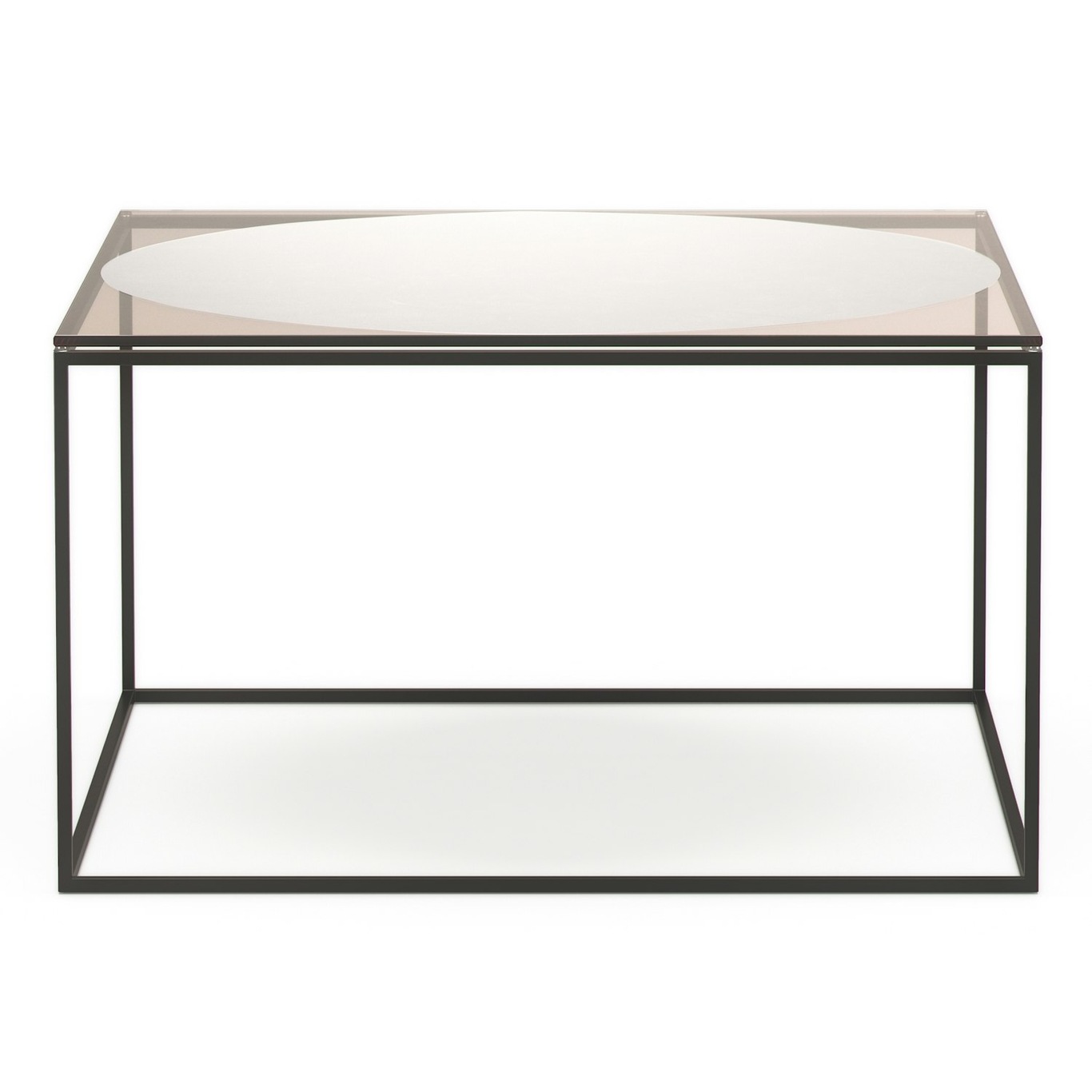Observe Soffbord 70x70 cm, Bärnstensfärgat Glas / Spegelglas