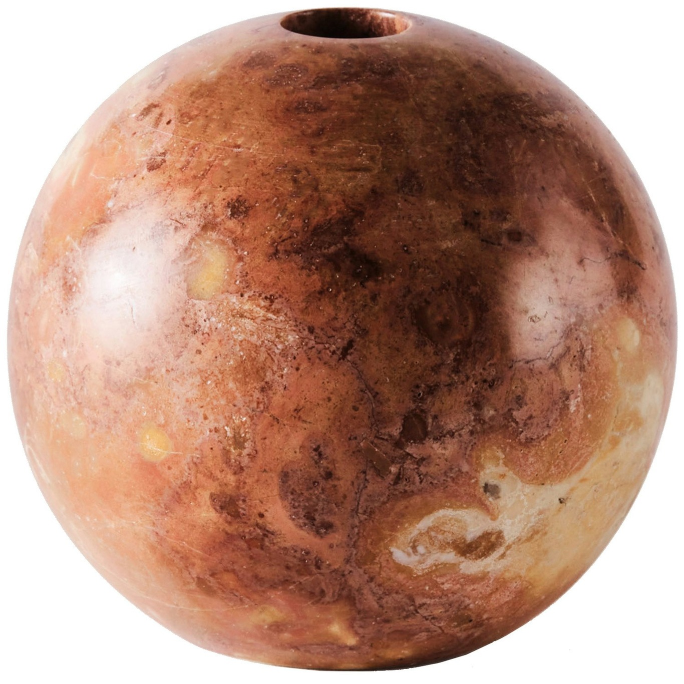 Sphere Ljusstake Marmor Ø12 cm, Röd