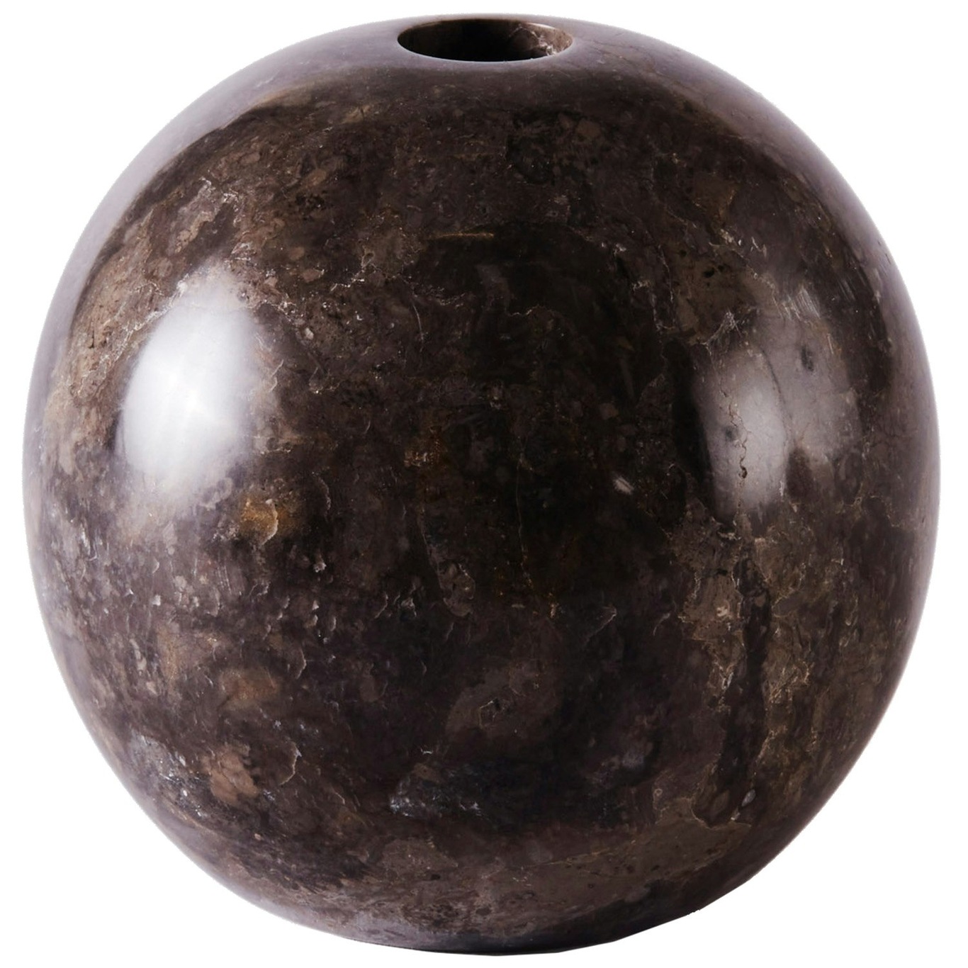 Sphere Ljusstake Marmor Ø12 cm, Grå