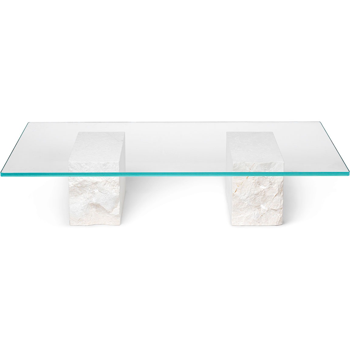 Mineral Soffbord 120x70 cm, Bianco Curia Marmor / Glas