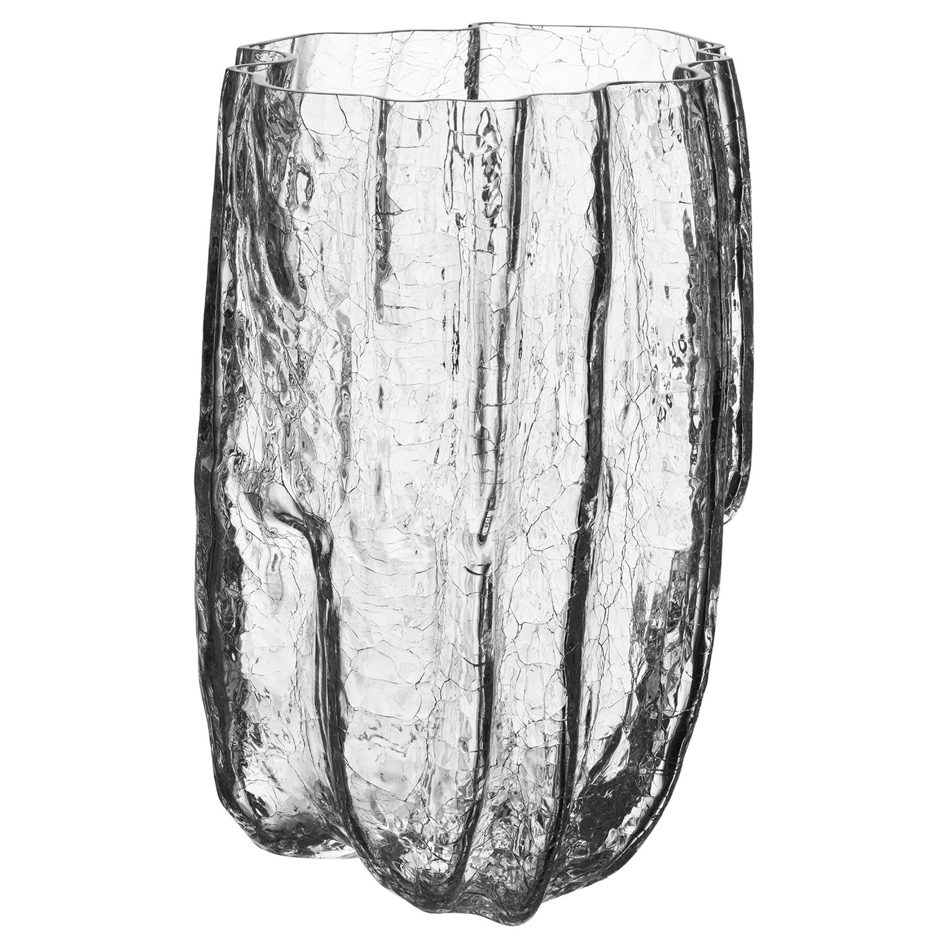 Crackle Vas Klar, 28 cm