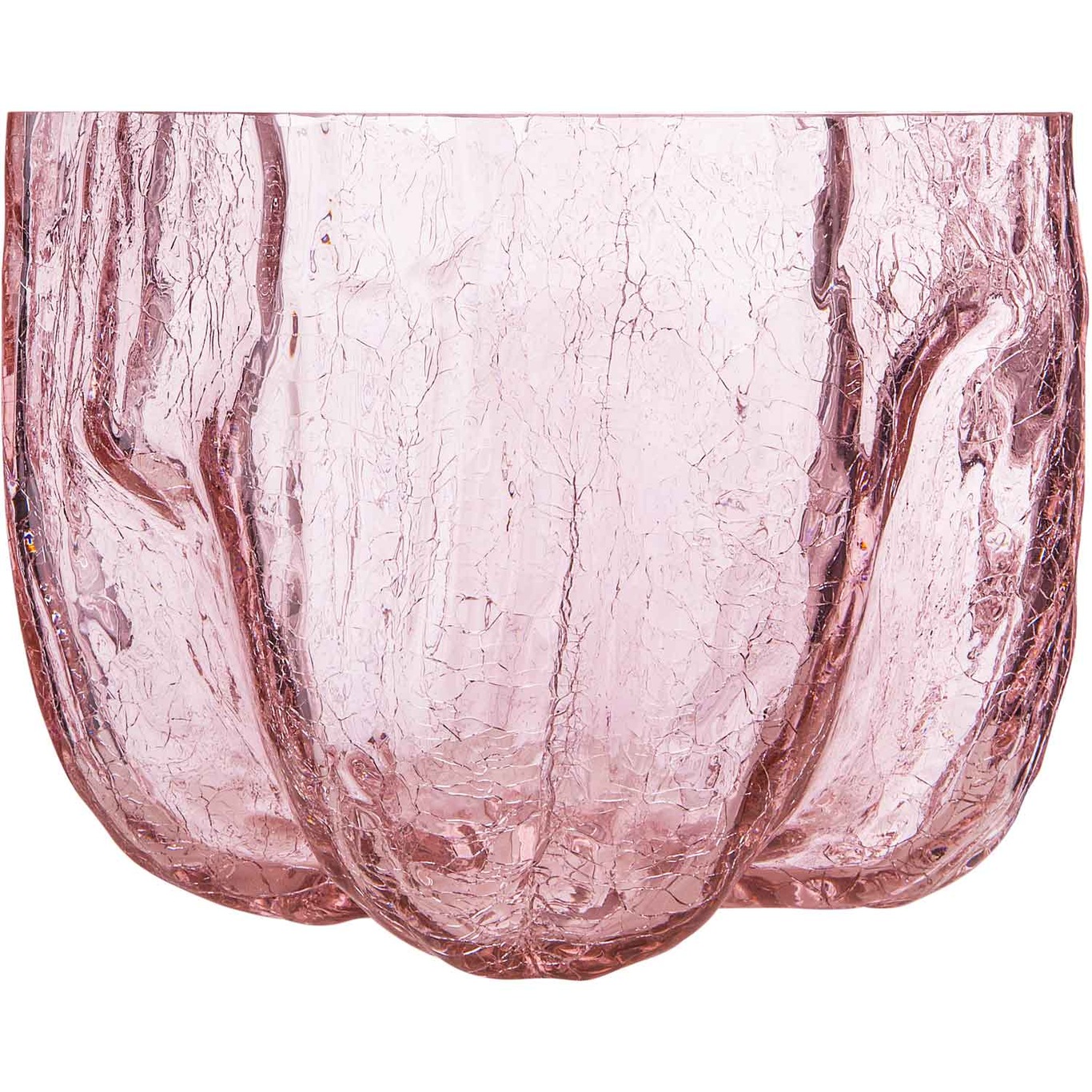 Crackle Vas 18x22 cm, Rosa