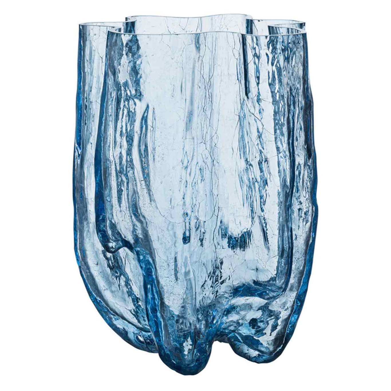 Crackle Vas Cirkulärt Glas, 37 cm