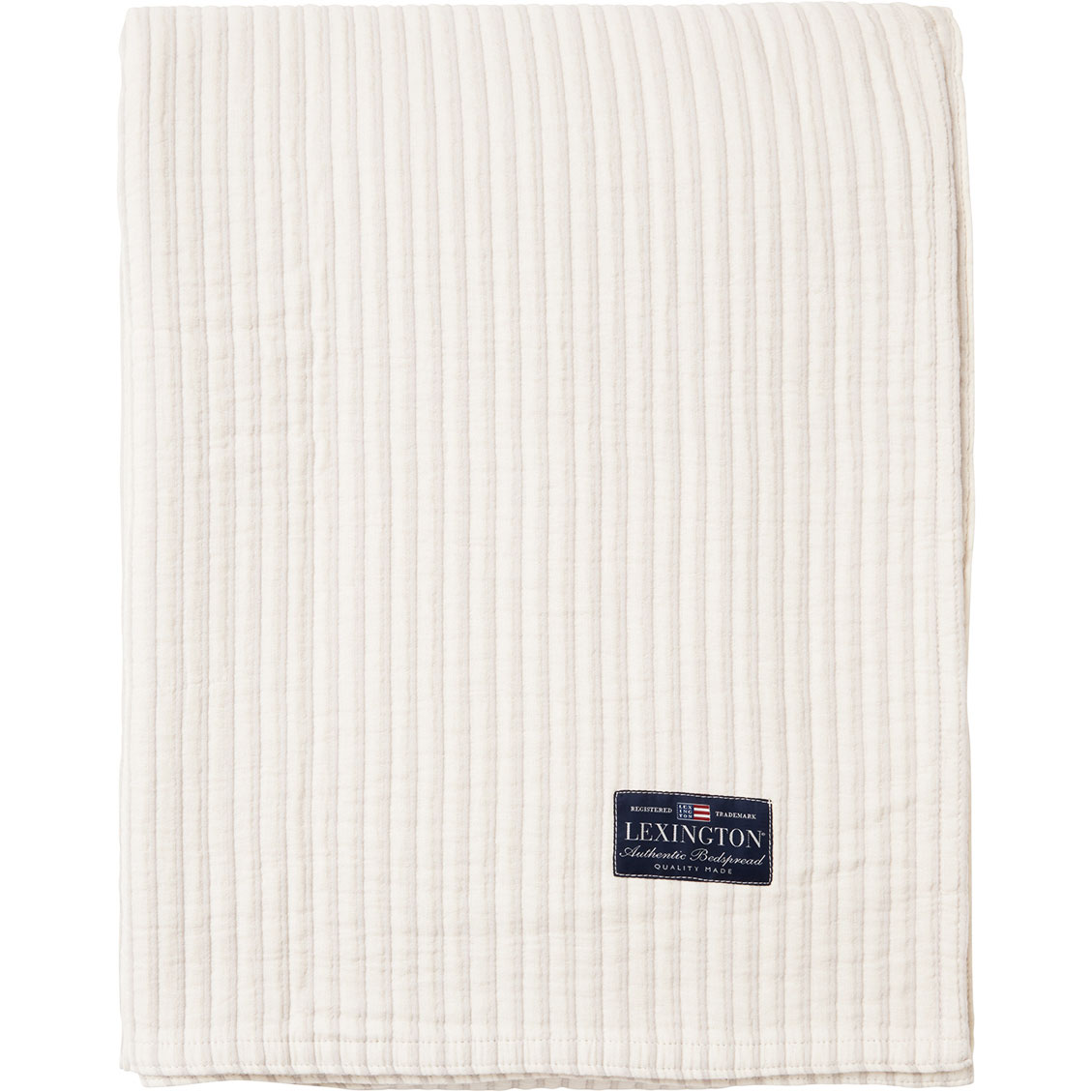 Striped Reversible Organic Cotton Överkast 260x240 cm, Off-white/Grå