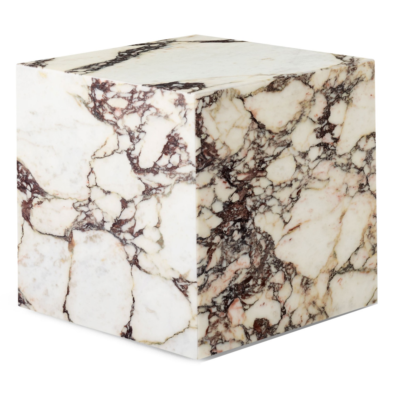 Plinth Cubic Sidobord 40x40 cm, Calacatta Viola Marmor