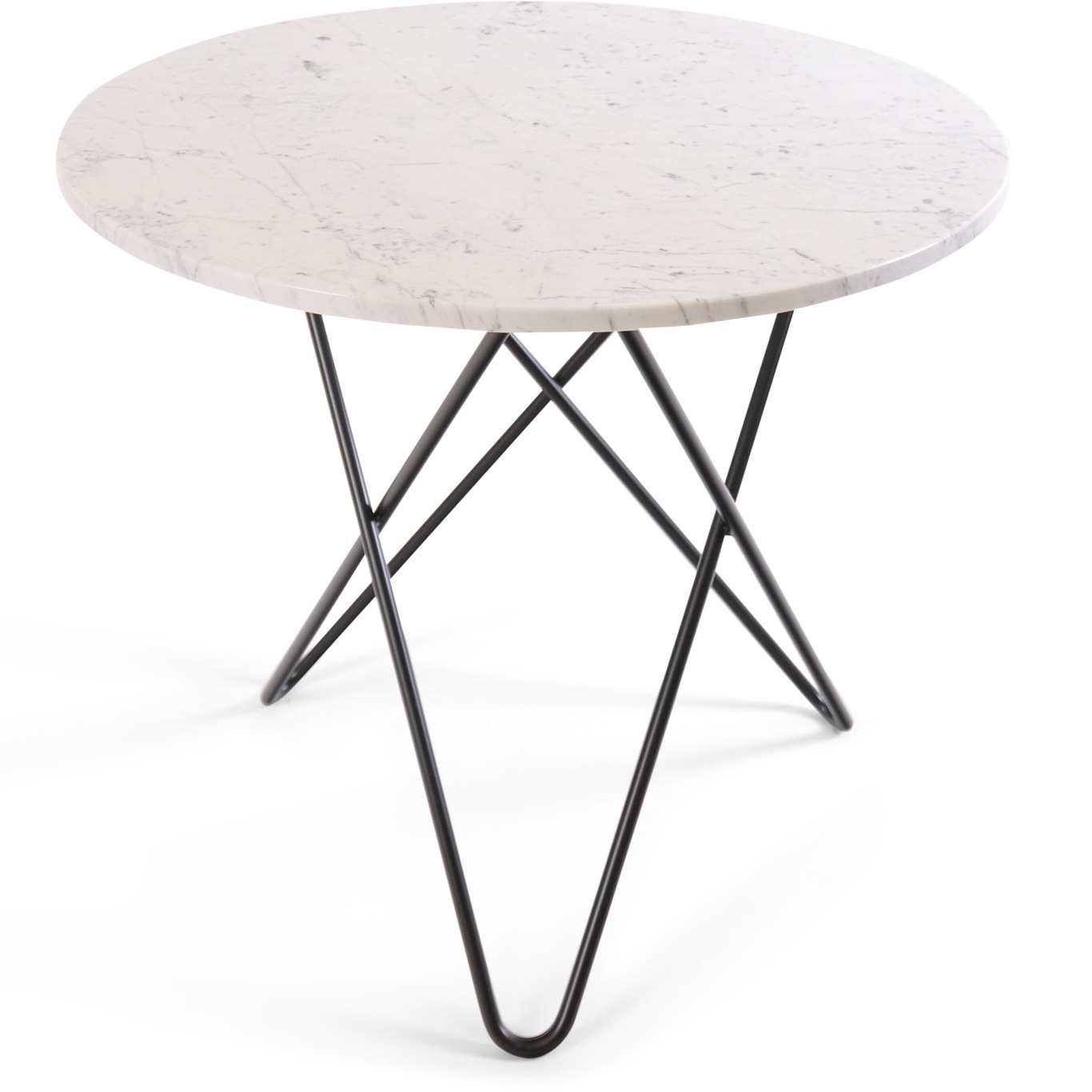 O Dining Table Matbord Ø100 cm, Svart/Vit marmor