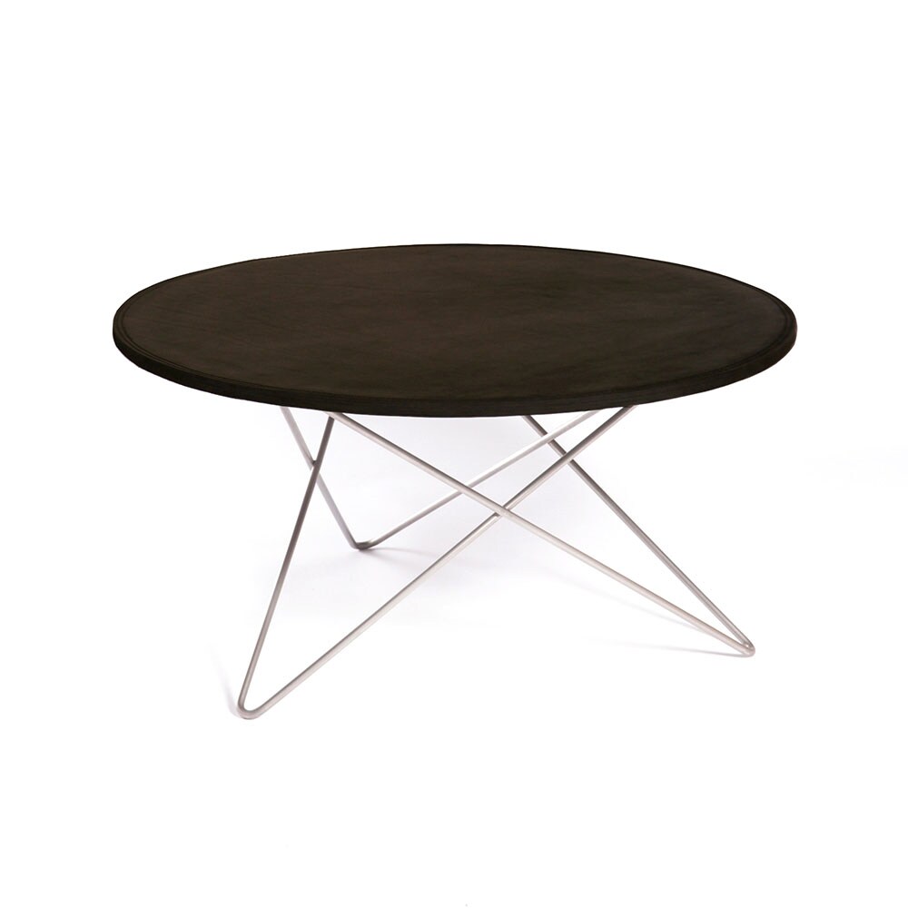 Ox Denmarq O Table Soffbord Ø80 Cm /svart Läder - Soffbord Stål Svart - OX30201-15