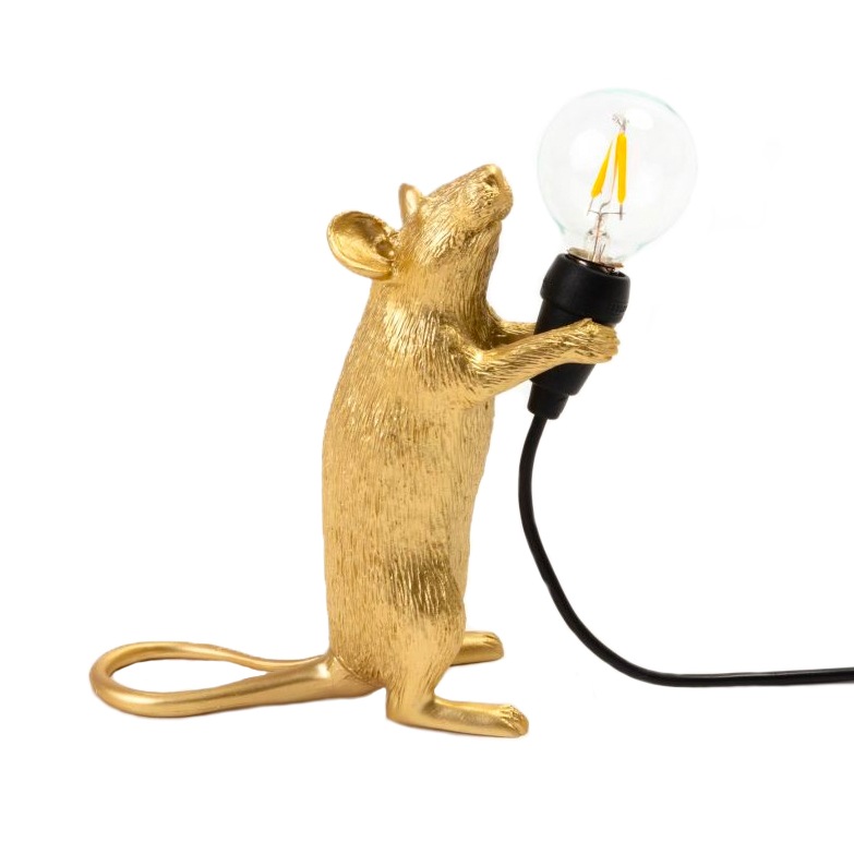 Mouse Lamp Step Bordslampa, Guld