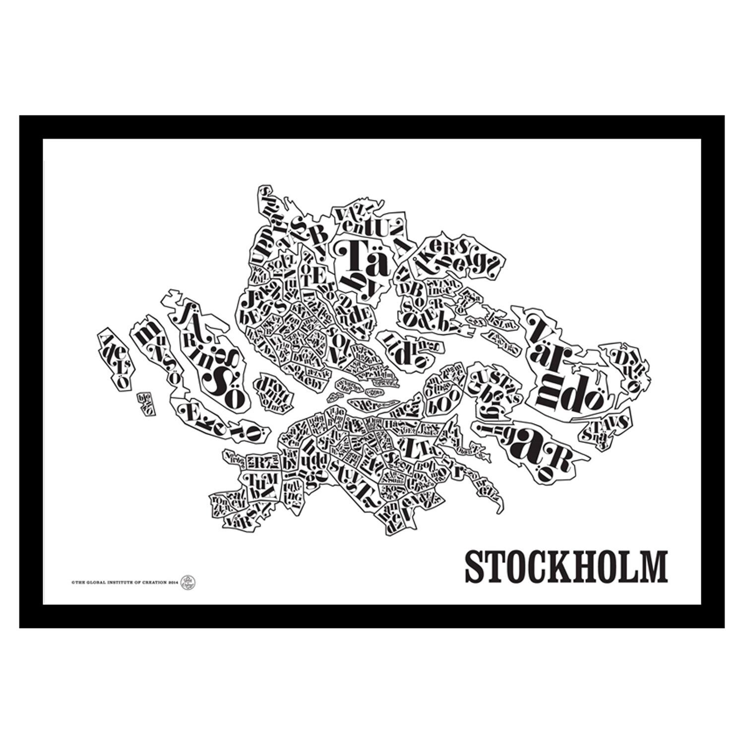 Tgioc Stockholmskarta Poster - Posters Papper Svart - 1913011601014