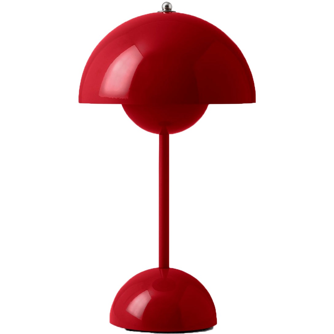 Flowerpot VP9 Bordslampa Portabel Med Magnetisk Laddningskabel, Vermilion Red